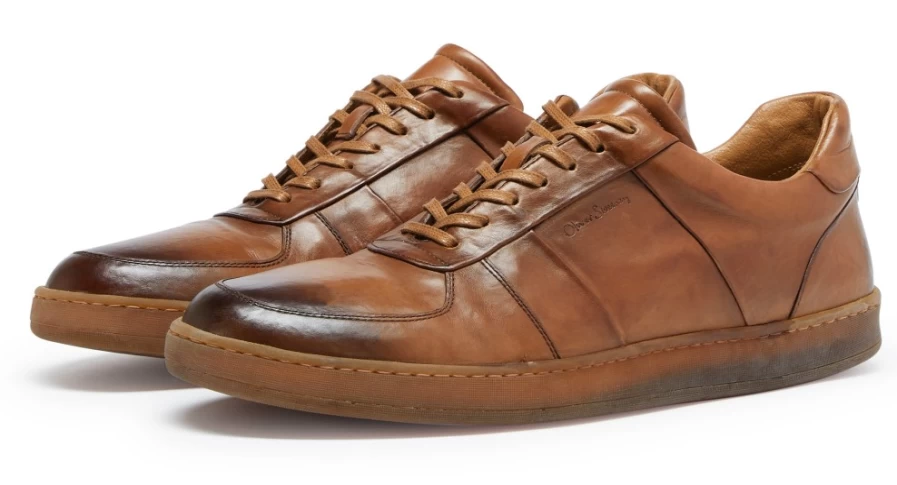 Oliver Sweeney Men's Noto Dark Tan Leather Dress Shoes