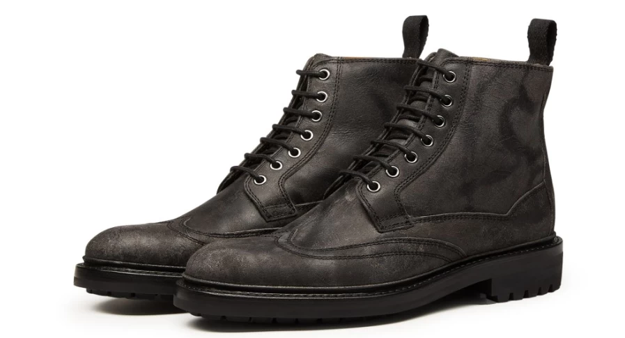 Oliver Sweeney Men's Bruce Dark Grey Leather Dress Shoes