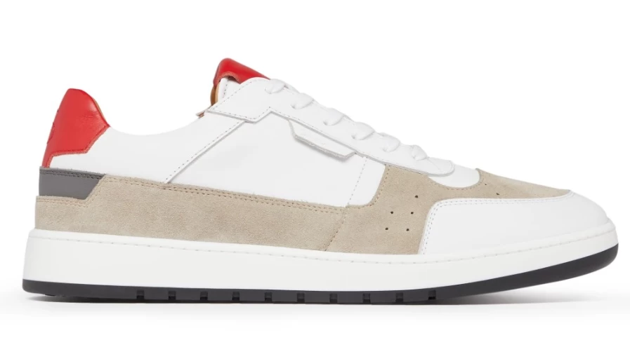 Oliver Sweeney Men's Noura White and Red Leather Dress Shoes