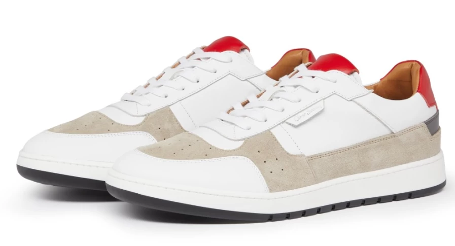 Oliver Sweeney Men's Noura White and Red Leather Dress Shoes