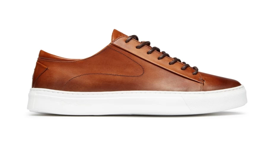 Oliver Sweeney Men's Sirolo Dark Tan Leather Dress Shoes