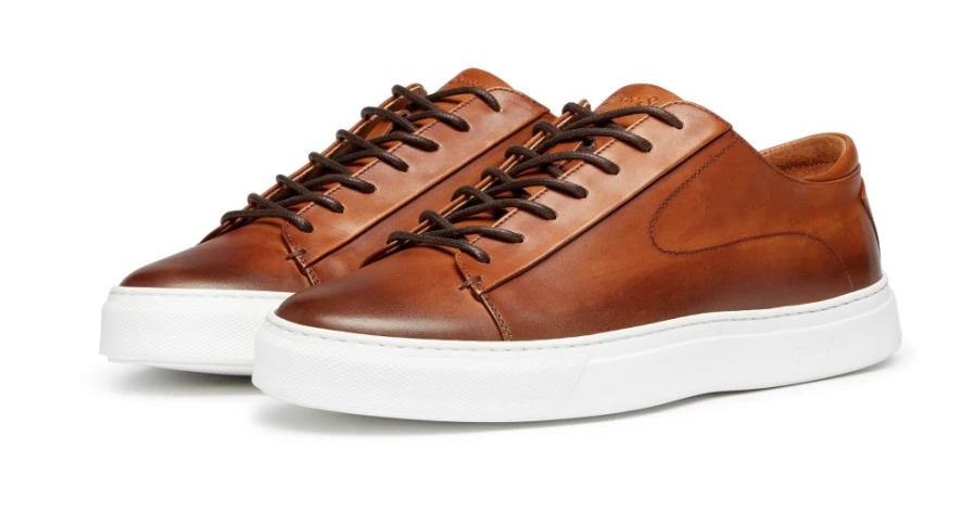 Oliver Sweeney Men's Sirolo Dark Tan Leather Dress Shoes