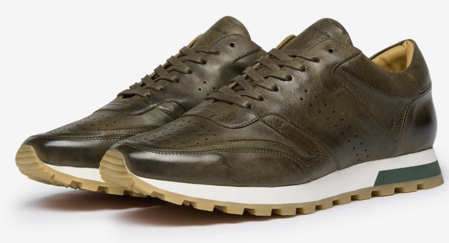 Oliver Sweeney Men's Orjais Khaki Leather Dress Shoes