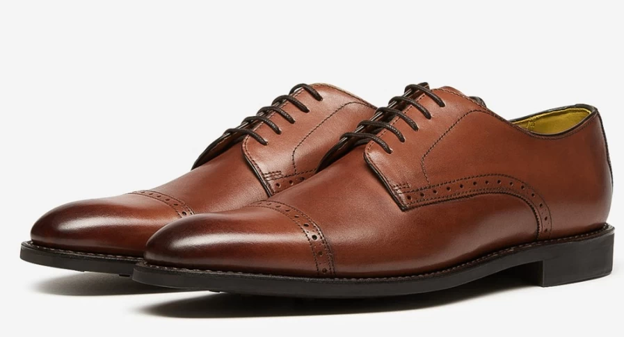 Oliver Sweeney Men's Temple Dark Tan Leather Dress Shoes