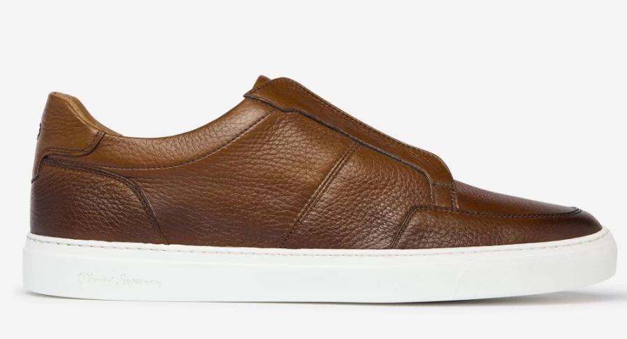 Oliver Sweeney Men's Rende Dark Tan Leather Dress Shoes