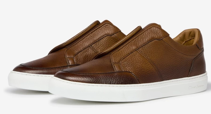 Oliver Sweeney Men's Rende Dark Tan Leather Dress Shoes
