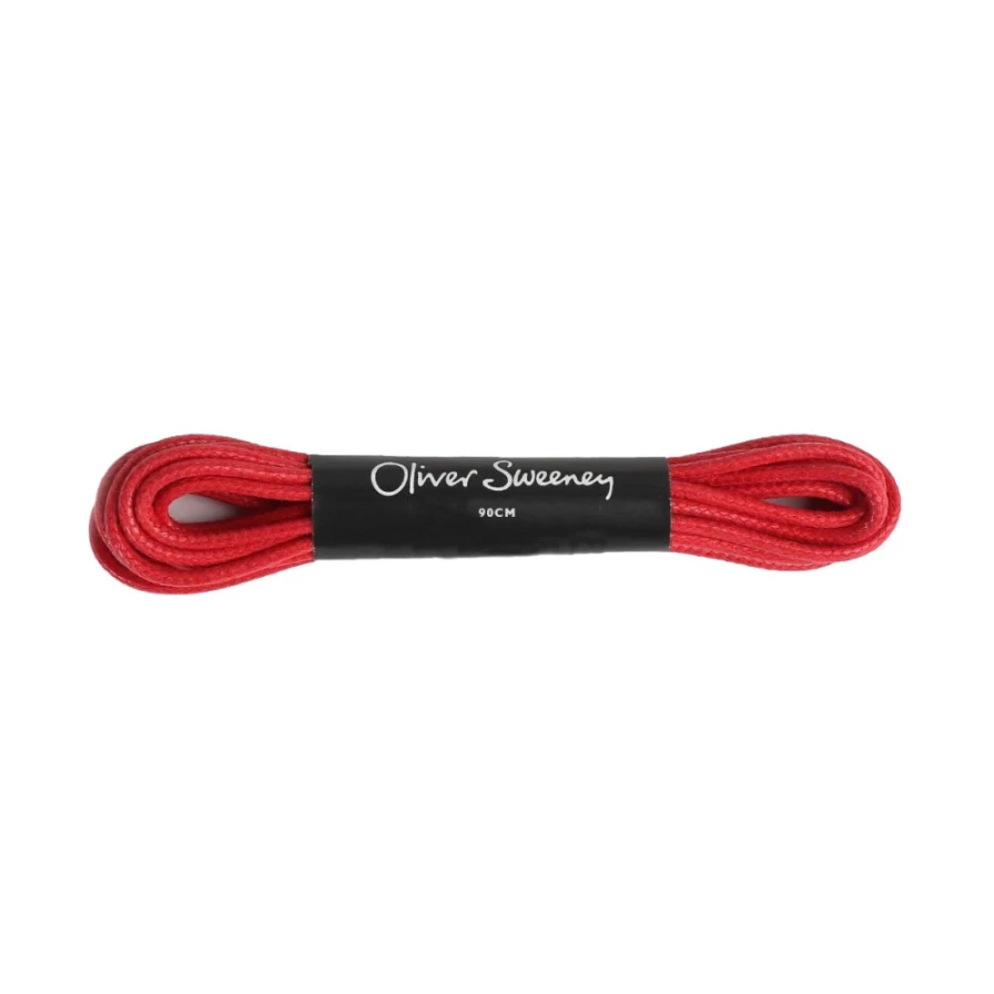 Oliver Sweeney Men's Medium Round Red Shoelaces for Dress Shoes