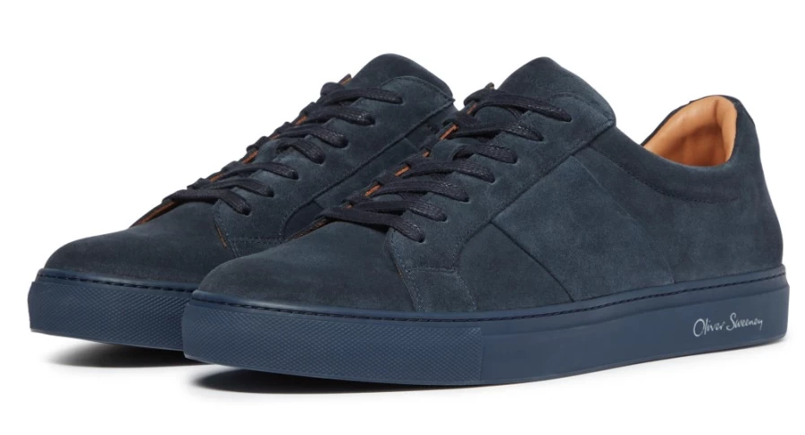 Oliver Sweeney Men's Quintos Navy Suede Loafers - Premium Leather Dress Shoes