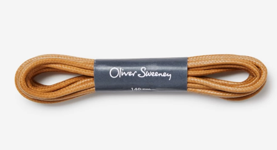 Oliver Sweeney Men's Extra Long Thick Tan Round Shoelaces for Dress Shoes