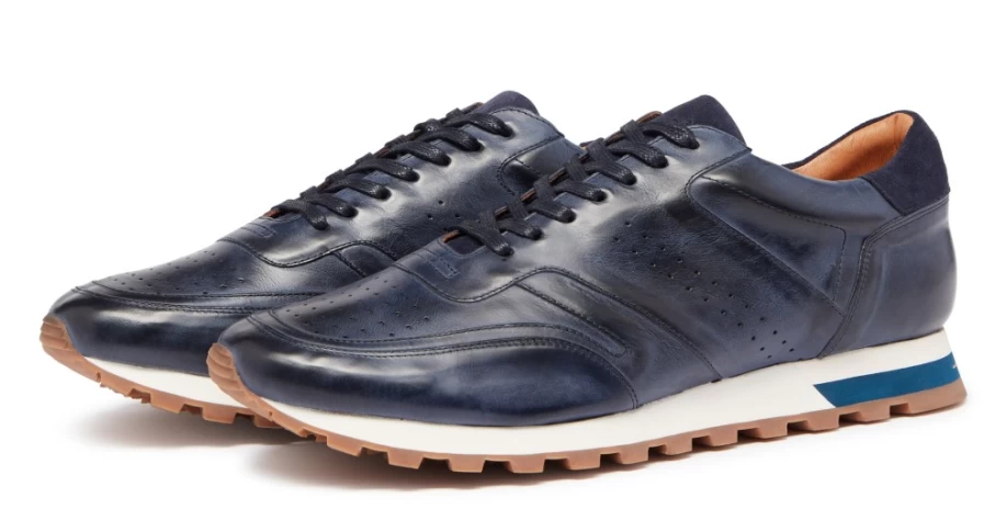 Oliver Sweeney Men's Orjais Navy Leather Dress Shoes