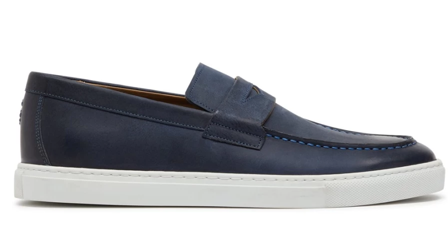 Oliver Sweeney Men's Beadnell Navy Leather Dress Shoes