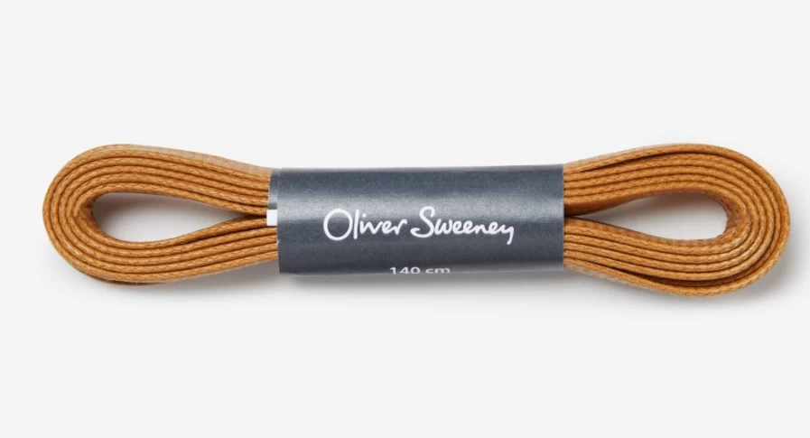Oliver Sweeney Men's Extra Long Flat Tan Shoe Laces for Dress Shoes