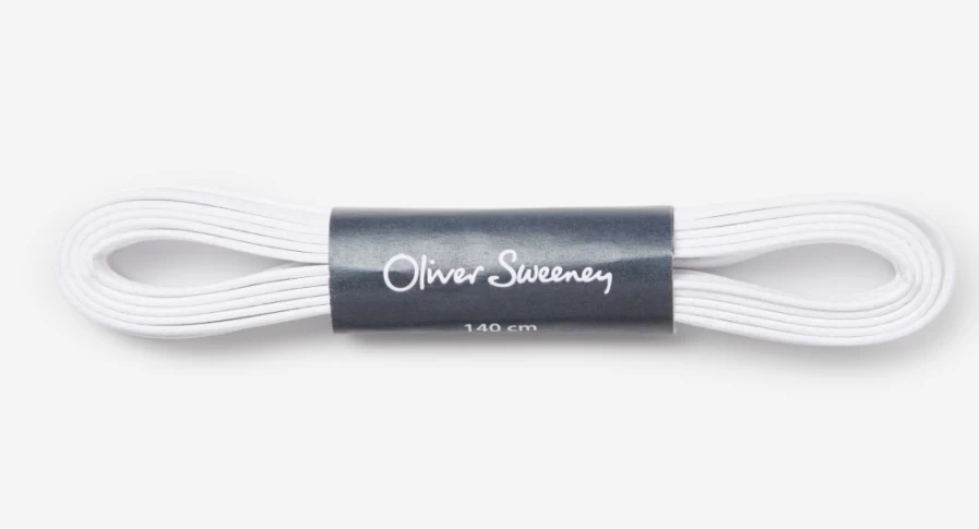 Oliver Sweeney Men's Extra Long Flat White Shoelaces for Dress Shoes