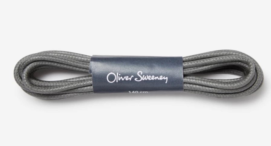 Oliver Sweeney Men's Extra Long Thick Grey Shoelaces for Dress Shoes