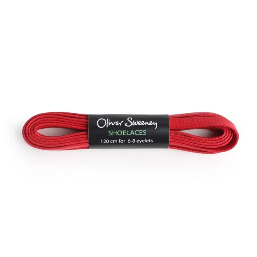 Oliver Sweeney Men's Long Flat Red Shoelaces for Dress Shoes