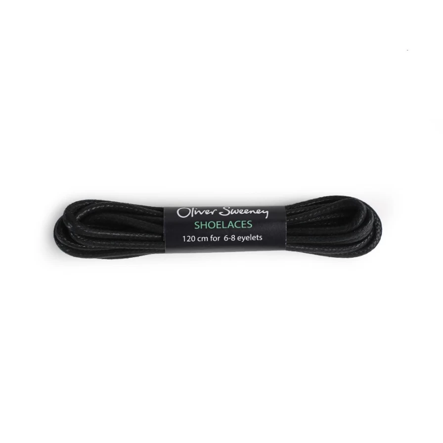 Oliver Sweeney Men's Long Thick Black Shoelaces for Dress Shoes