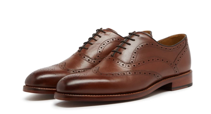 Oliver Sweeney Men's Aldeburgh Dark Tan Leather Dress Shoes