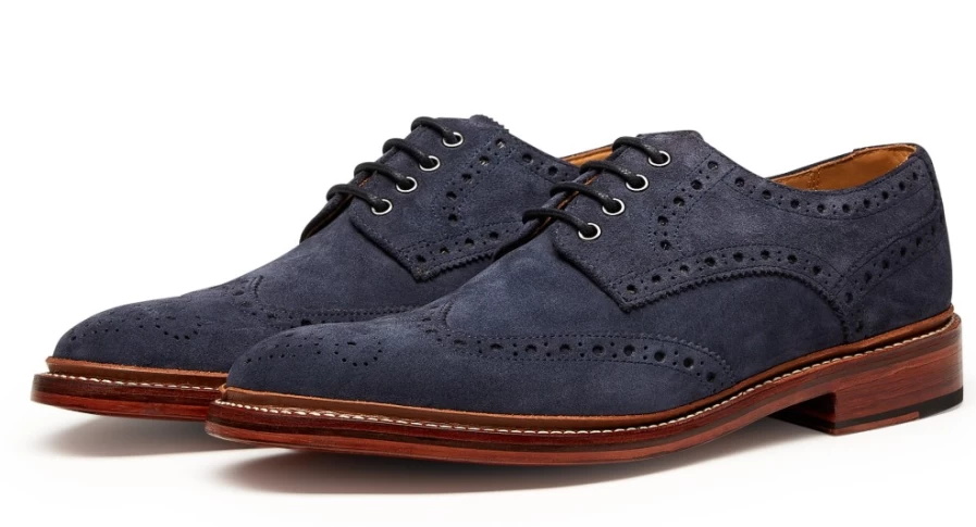 Oliver Sweeney Men's Saunders Navy Leather Dress Shoes