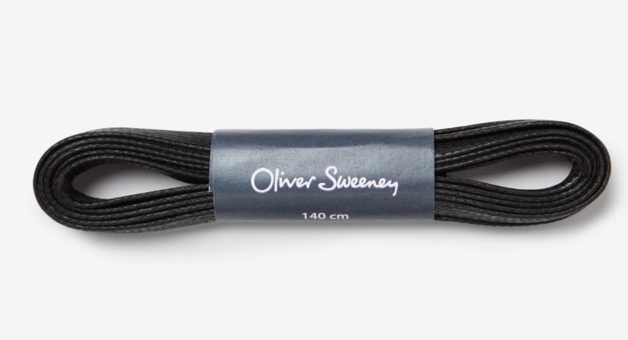Oliver Sweeney Men's Extra Long Flat Black Shoelaces for Dress Shoes
