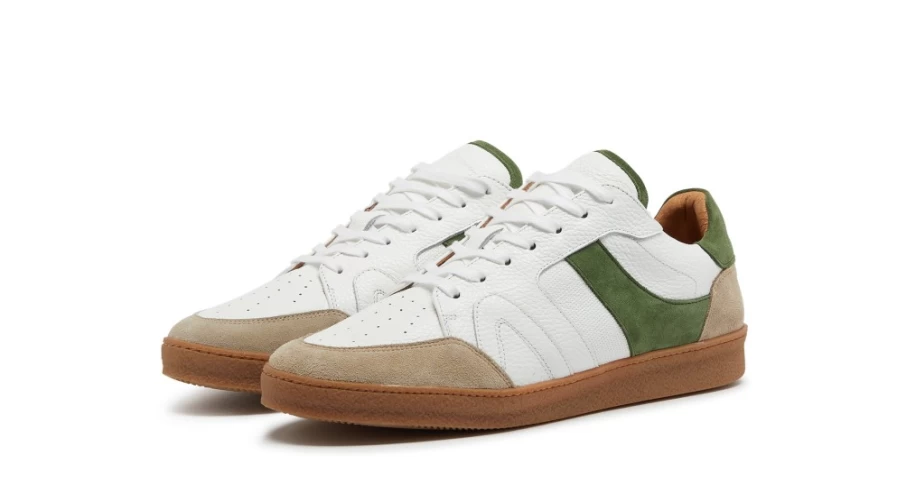 Oliver Sweeney Men's Harrow White Green Leather Dress Shoes